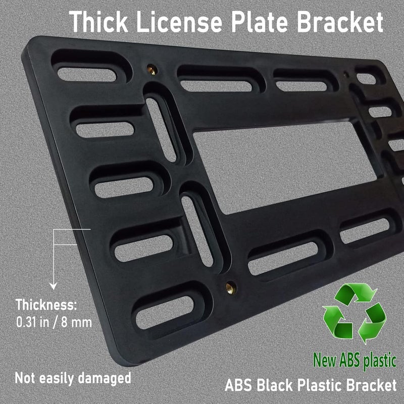 BGGTMO License Plate Bracket Holder- Front License Plate Mounting Kit, Universal Bumper Car Tag Frame Mount Adapter with Stainless Steel Screw Cap, Cable Ties - Image 3